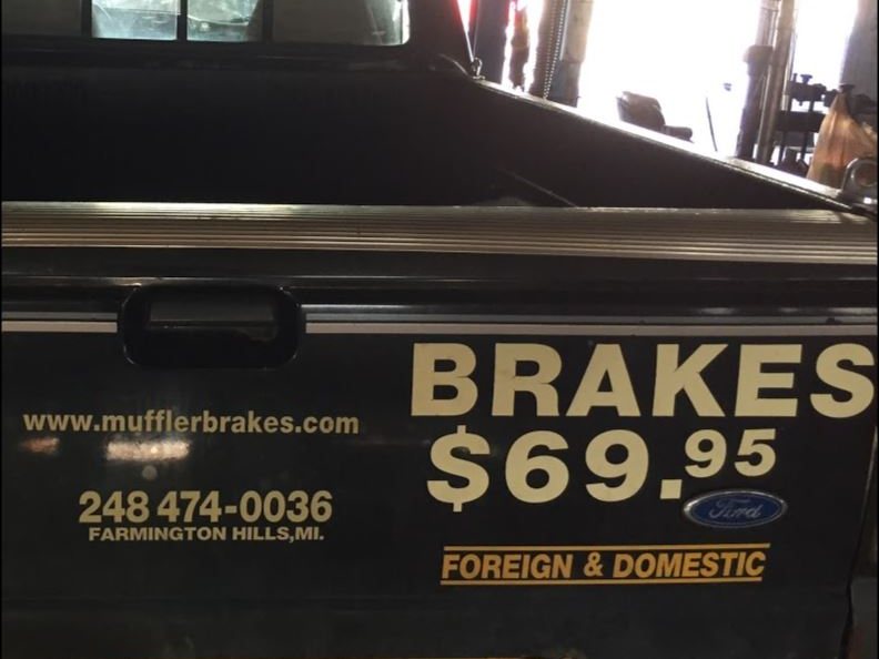 Brakes $69.95 on the shop truck